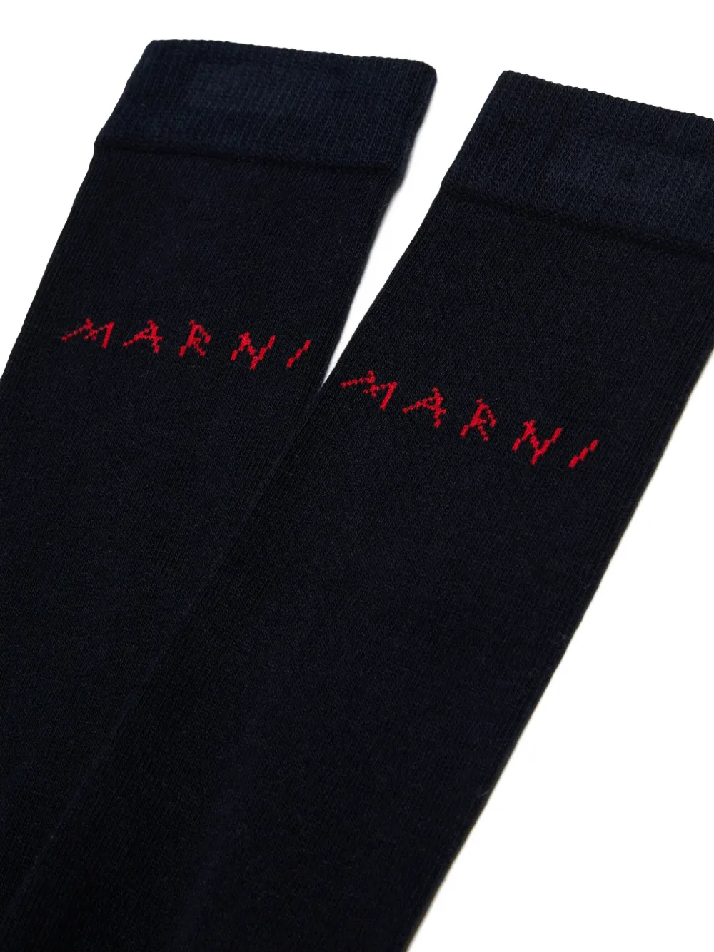 Marni Kids Sokken met intarsia logo Blauw