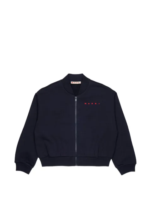 Marni Kids sudadera con cierre y logo estampado