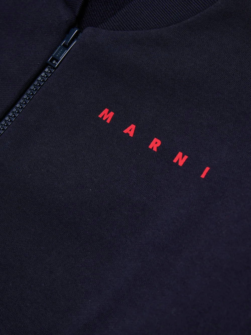 Marni Kids Sweater met logoprint en rits Blauw