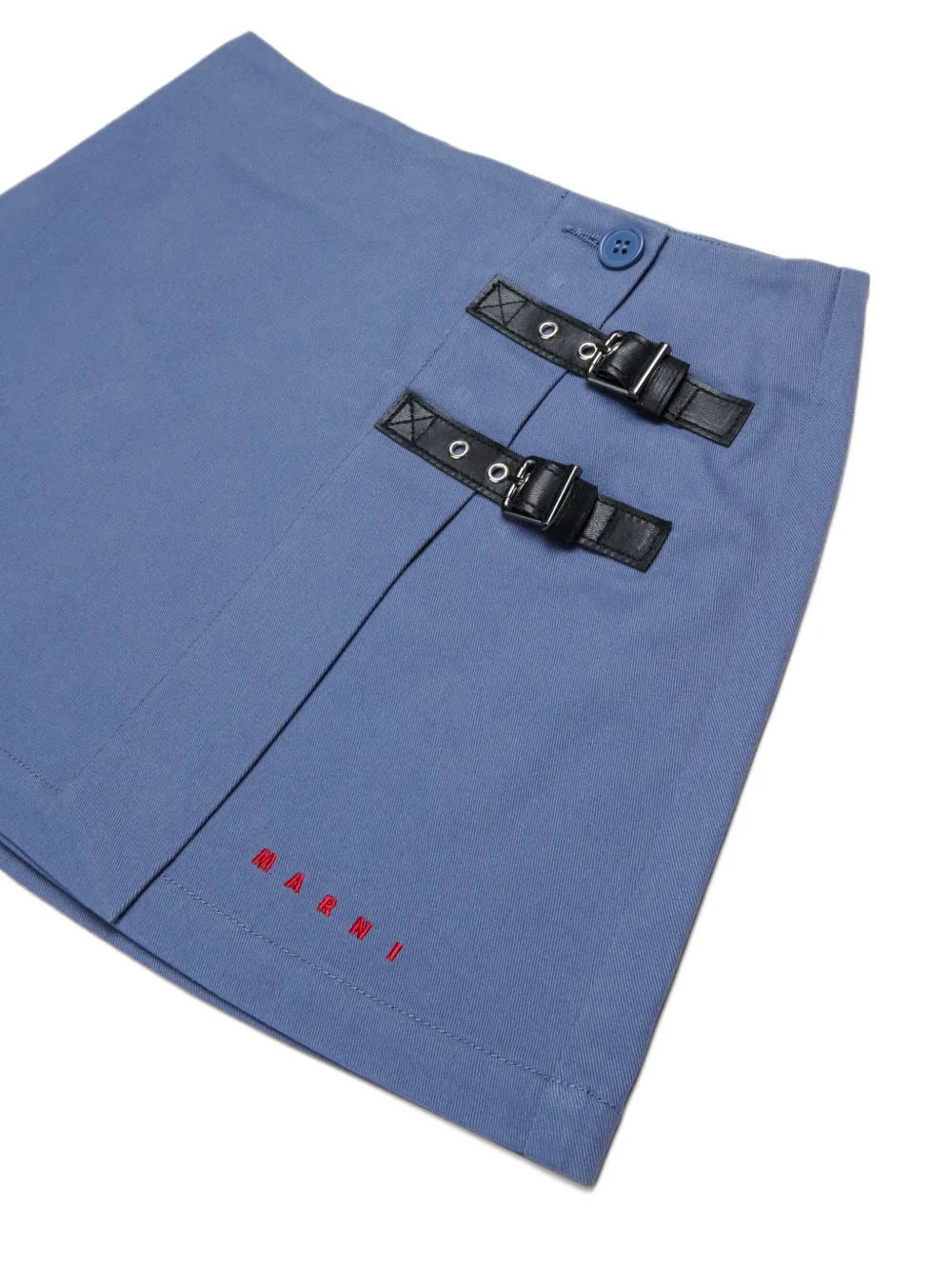 Marni Kids Rok met geborduurd logo en gespdetail Blauw