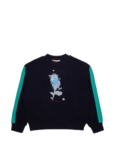 Marni Kids sequin-embellished side-stripe sweatshirt
