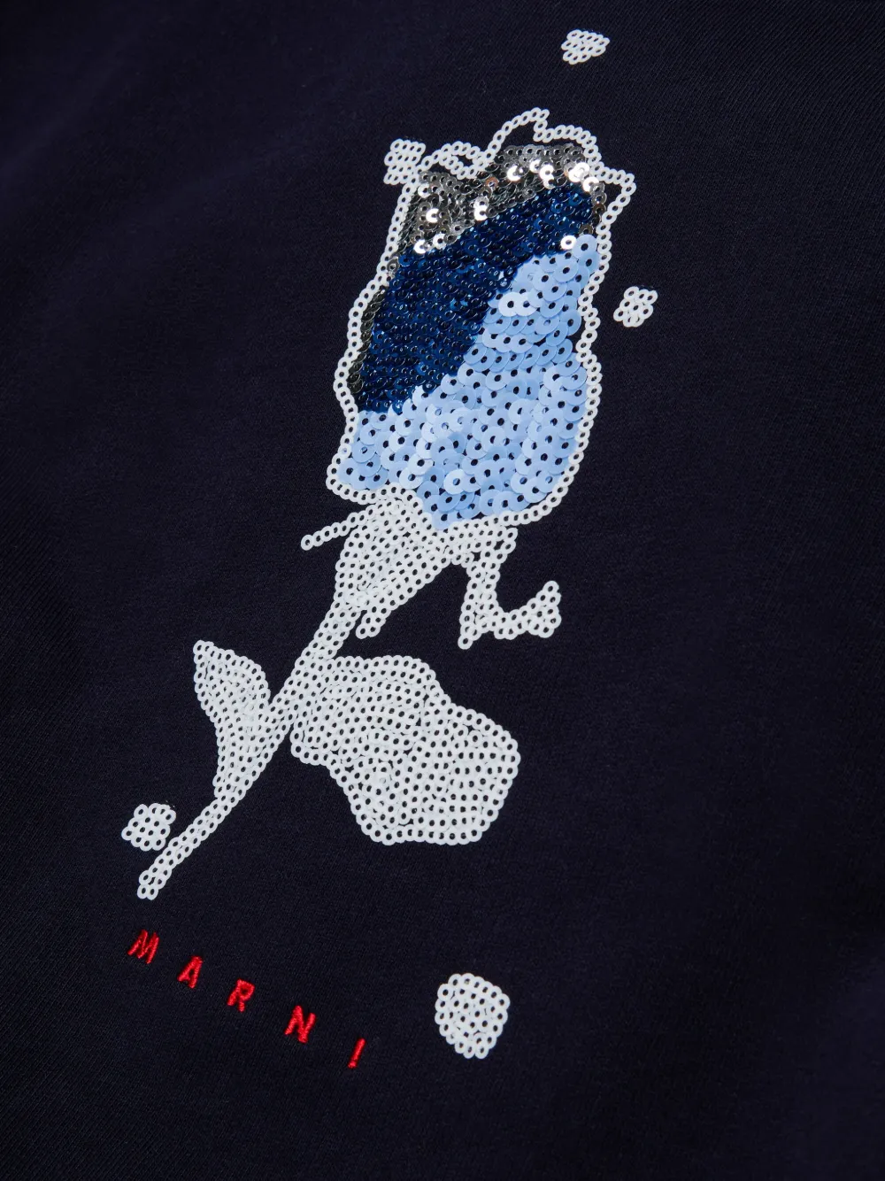 Marni Kids Sweater met zijstreep verfraaid met pailletten Blauw