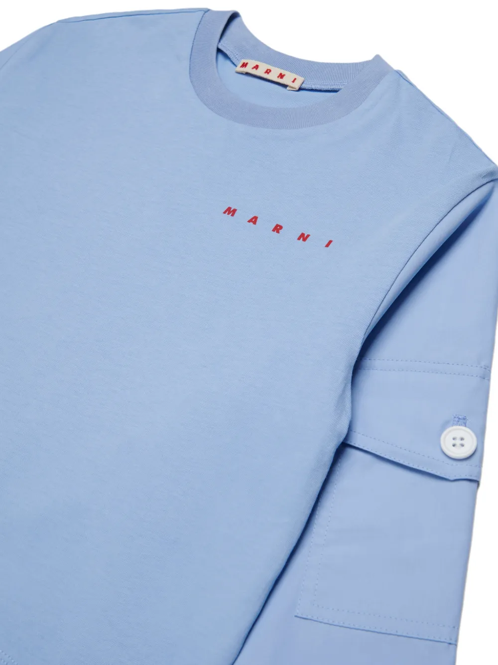 Marni Kids shirt met logoprint Blauw