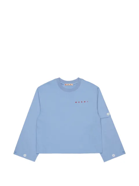 Marni Kids long-sleeved cotton T-shirt with sleeve pocket