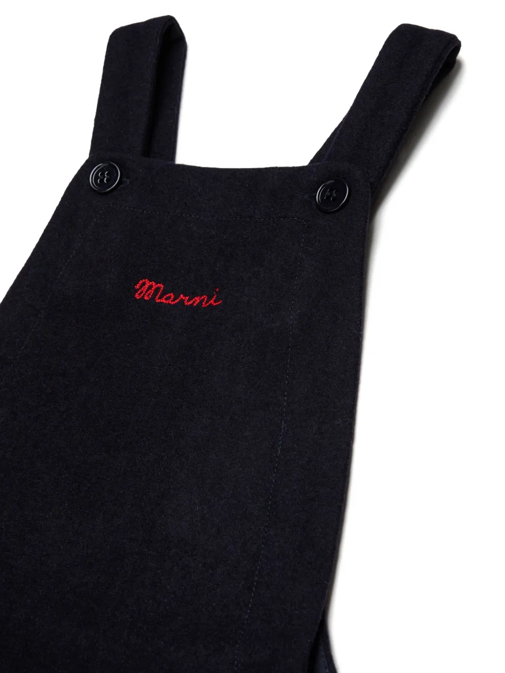 Marni Kids Tuinbroekjurk met geborduurd logo Blauw
