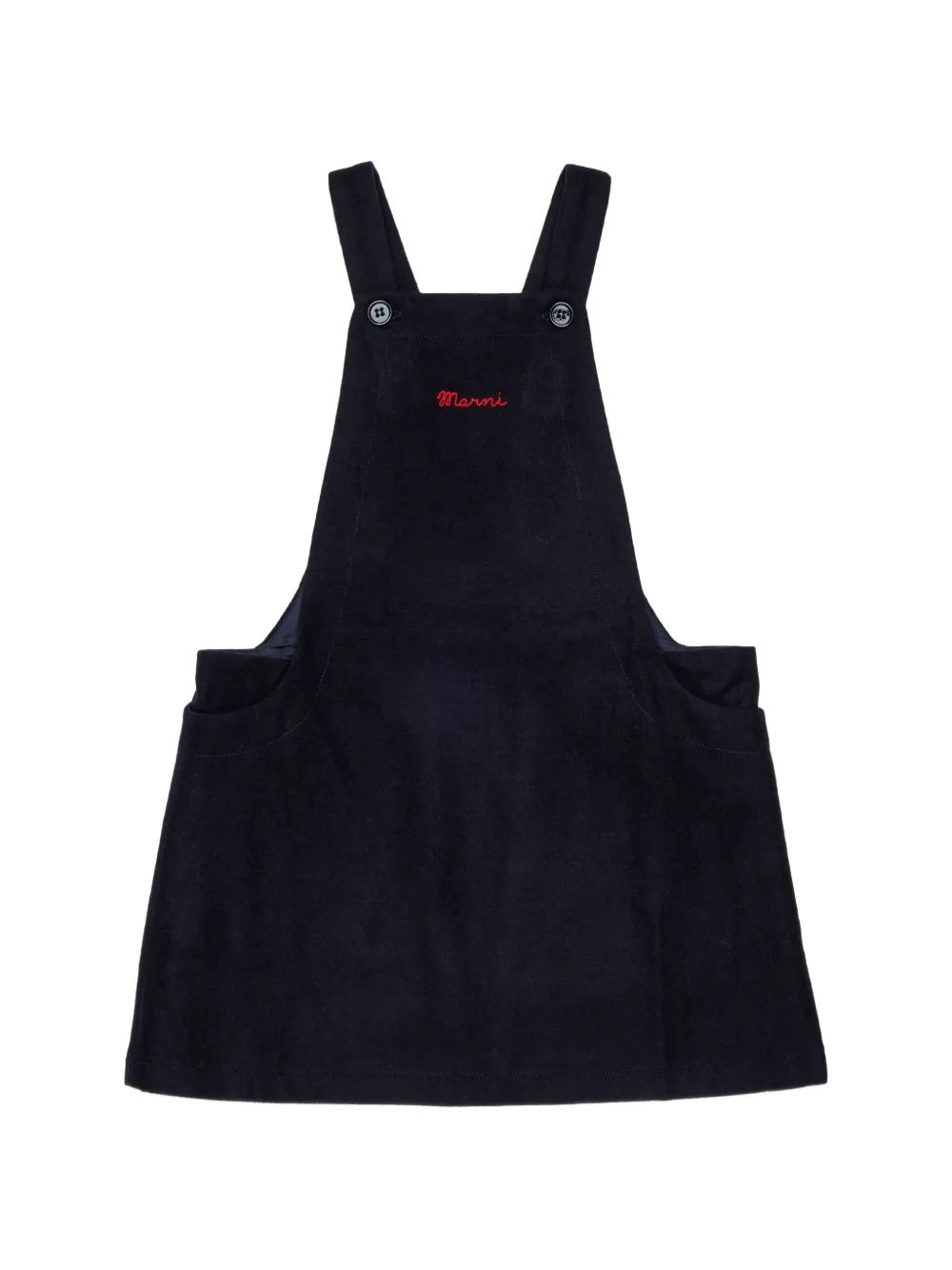 Marni Kids Salopette con logo ricamato - Blu