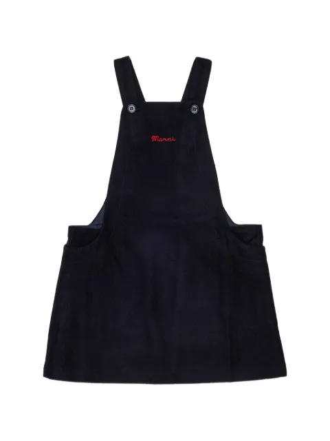 Marni Kids logo-embroidered dungaree dress