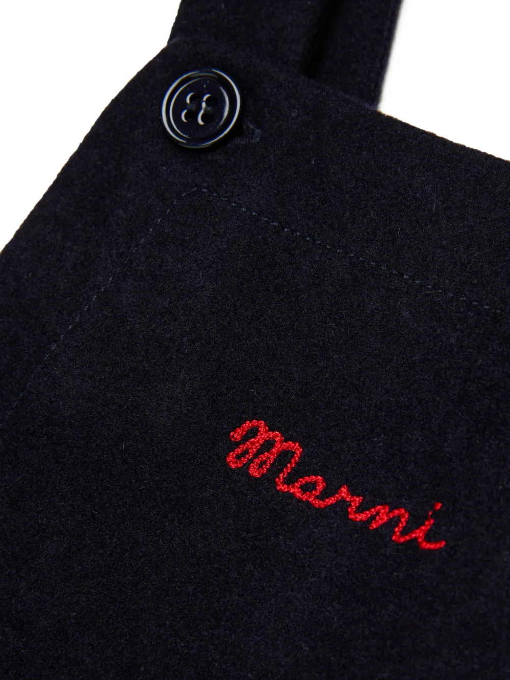 Marni Kids Tuinbroekjurk met geborduurd logo Blauw