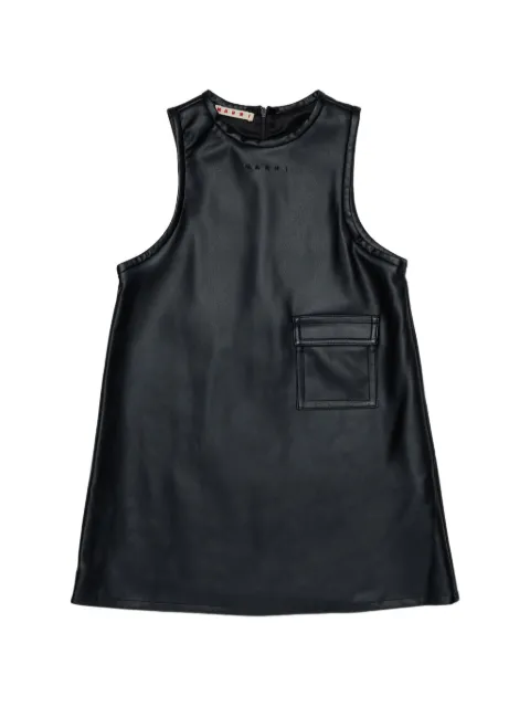 Marni Kids Ärmelloses Kleid mit aufgesetzter Tasche