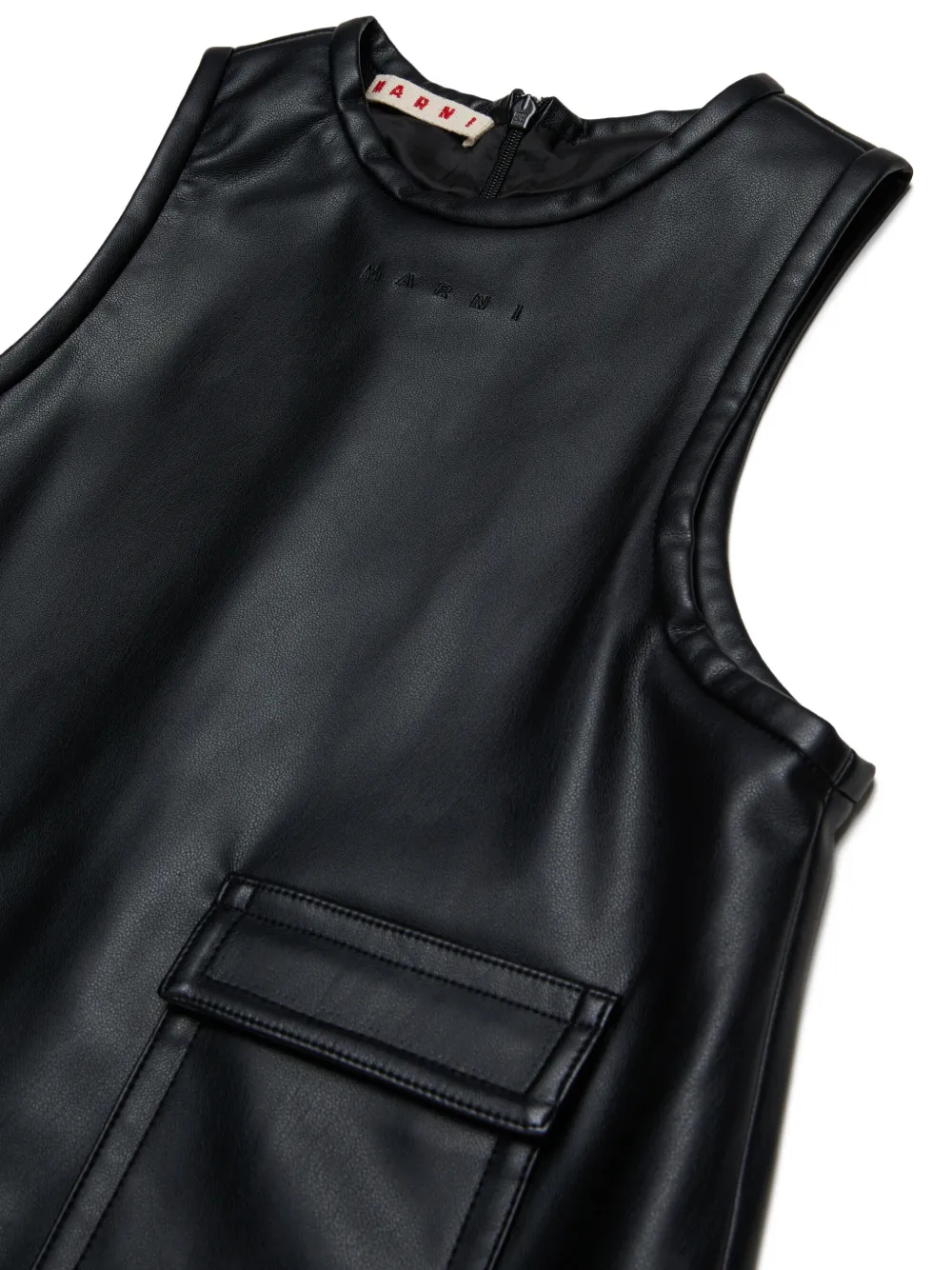 Marni Kids Mouwloze jurk met opgestikte zak Zwart