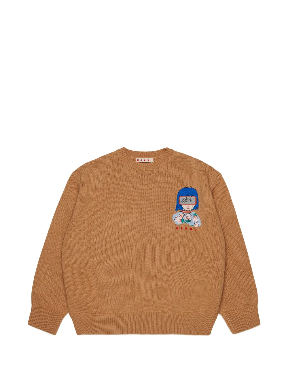 Marni Kids Top con ricamo - Marrone