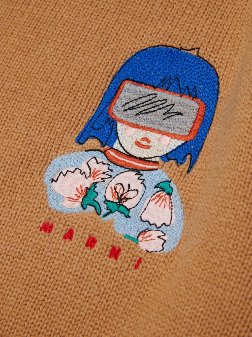 Marni Kids Gebreide top met geborduurd logo Bruin