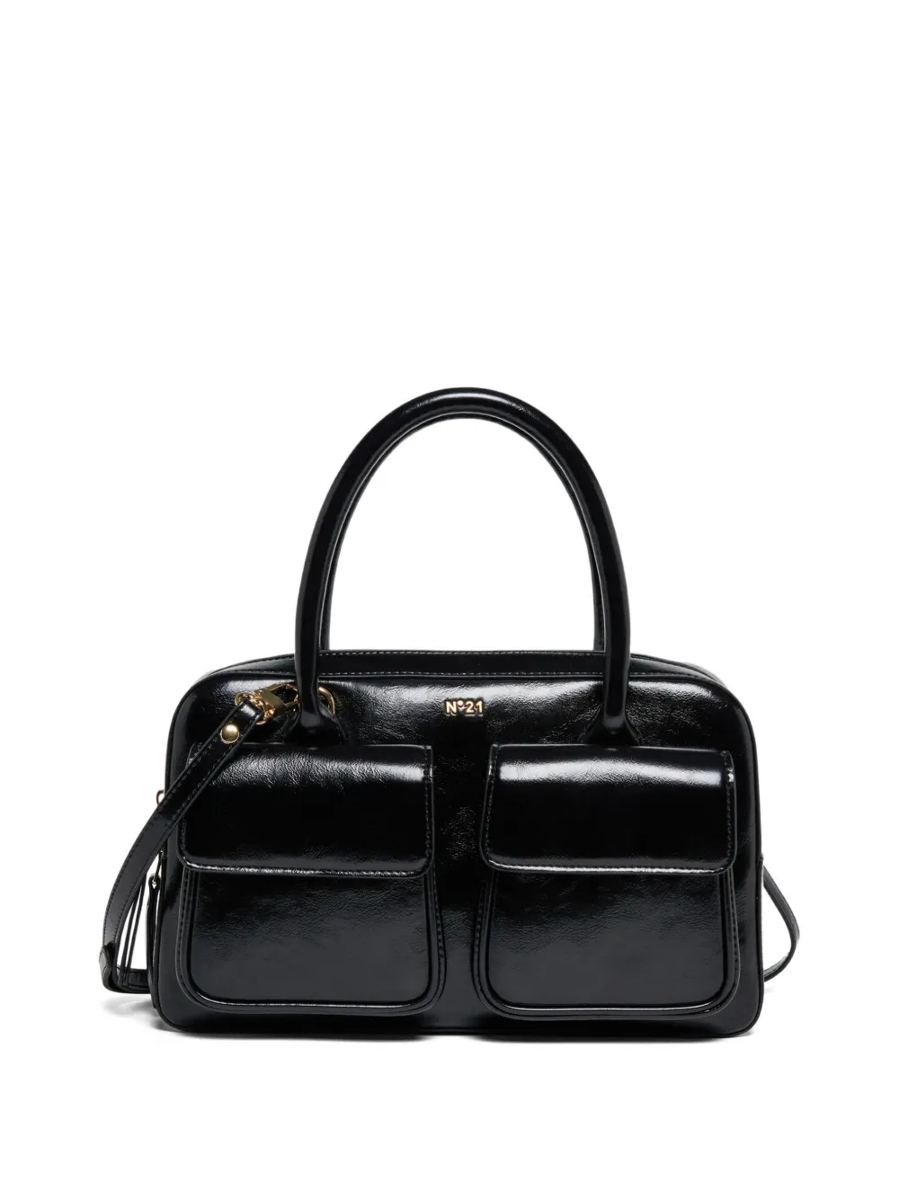 Nº21 Kids Borsa a spalla con placca logo - Nero