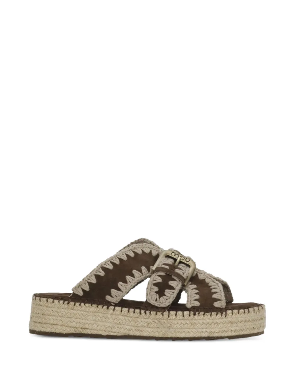 Mou crochet-trim buckle-fastening sandals - Marrone