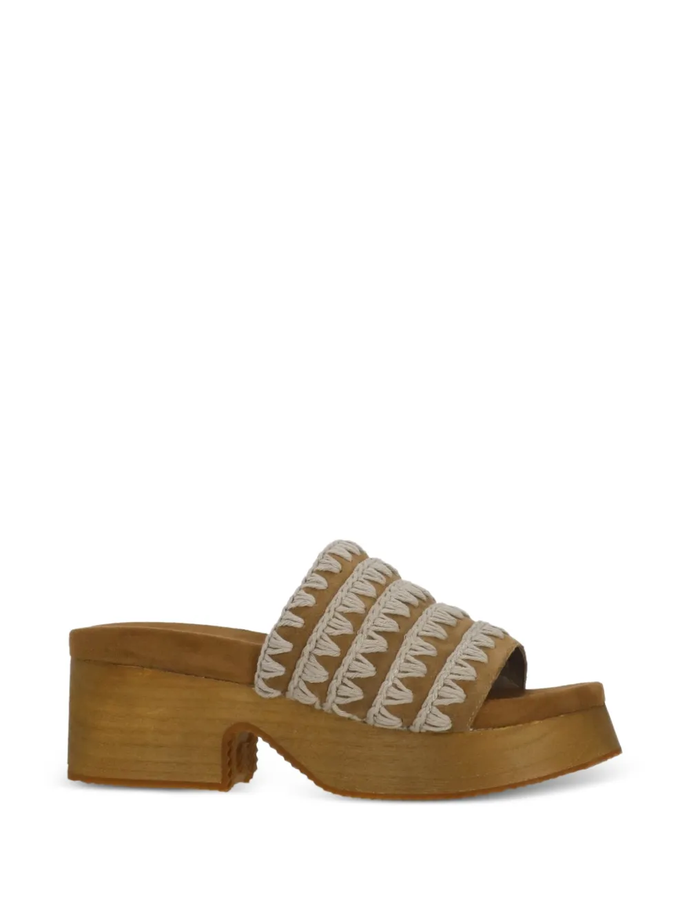 Mou crochet-knit platform sandals - Marrone