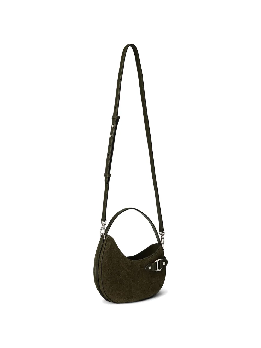 Lauren Ralph Lauren suede buckle-detail shoulder bag - Verde