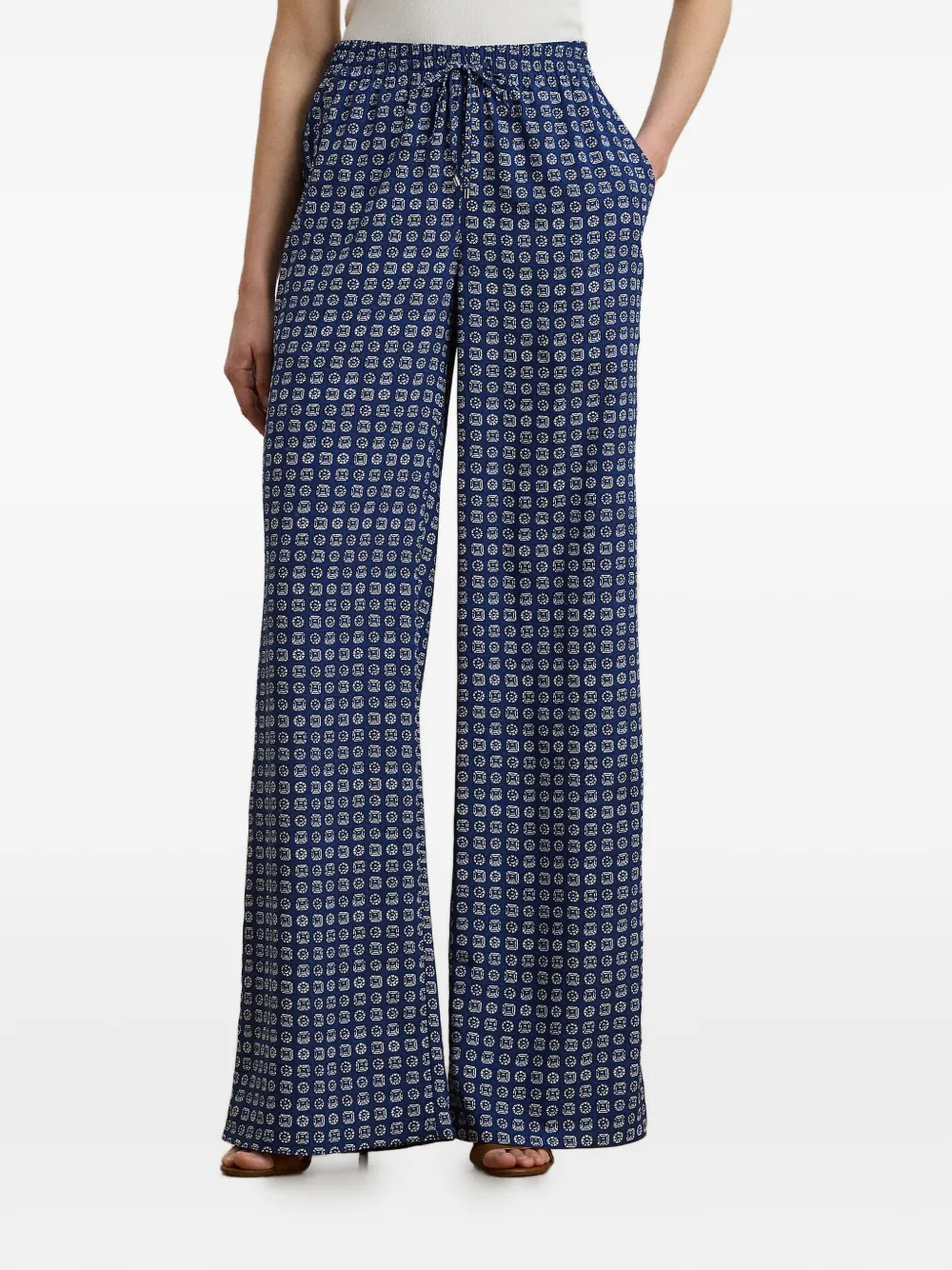 Lauren Ralph Lauren geometric-pattern trousers - Blu