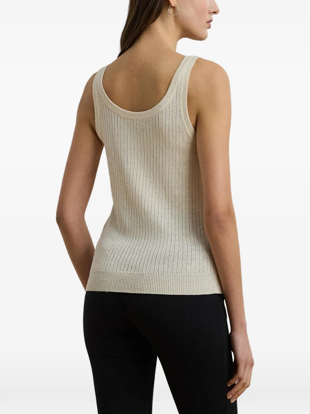 Lauren Ralph Lauren Ribgebreide tanktop Beige