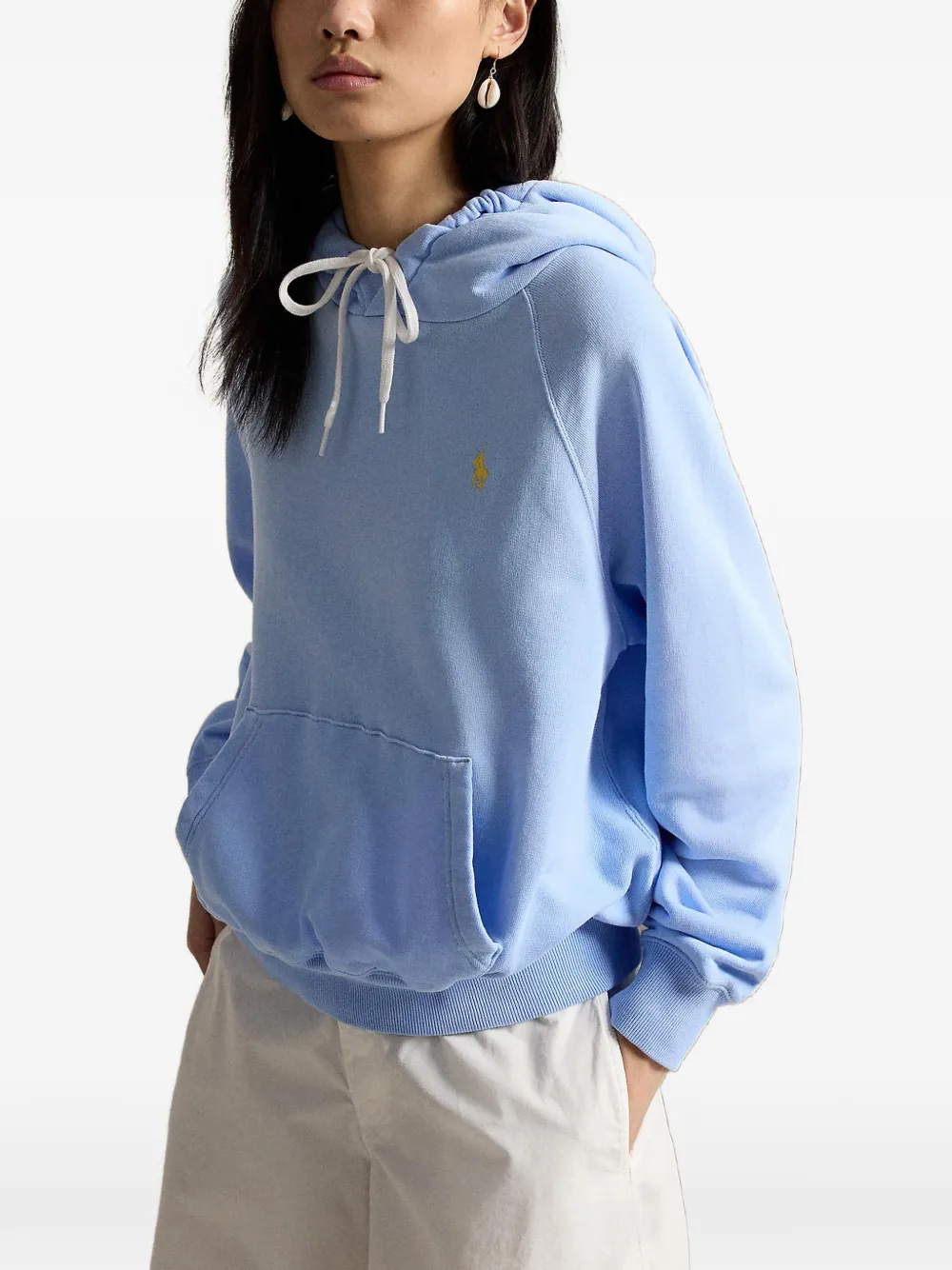 Polo Ralph Lauren logo-embroidered hoodie - Blau