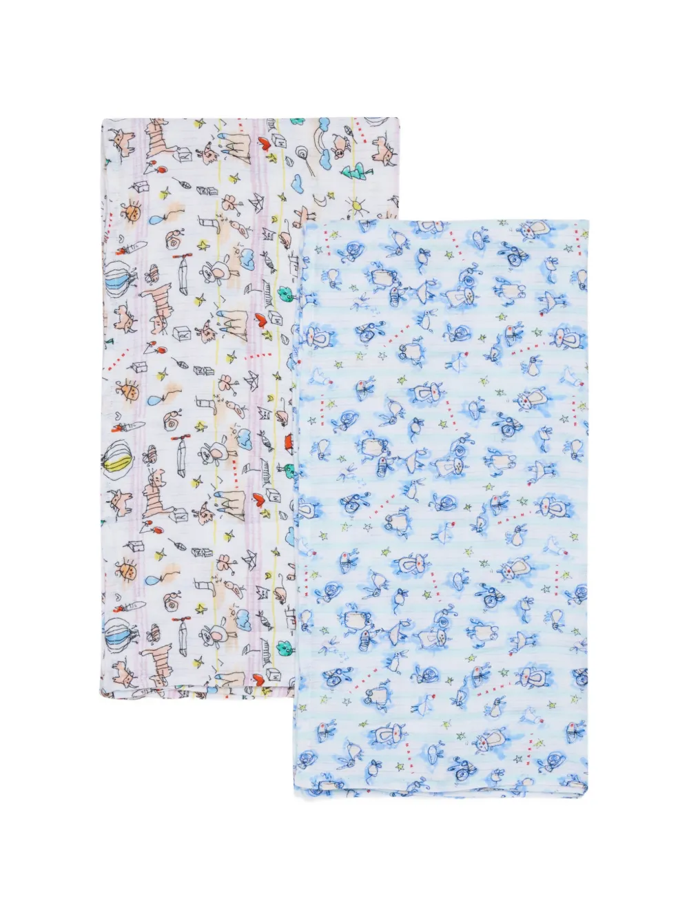 Marni Kids Set di 2 coperte con stampa - Blu