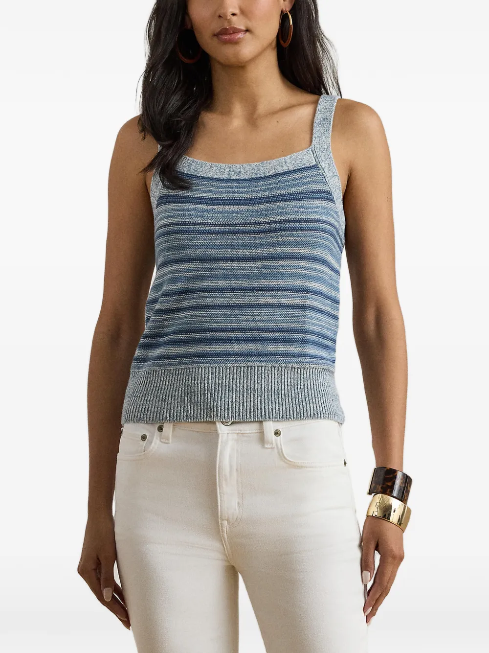 Lauren Ralph Lauren striped-pattern top - Blu