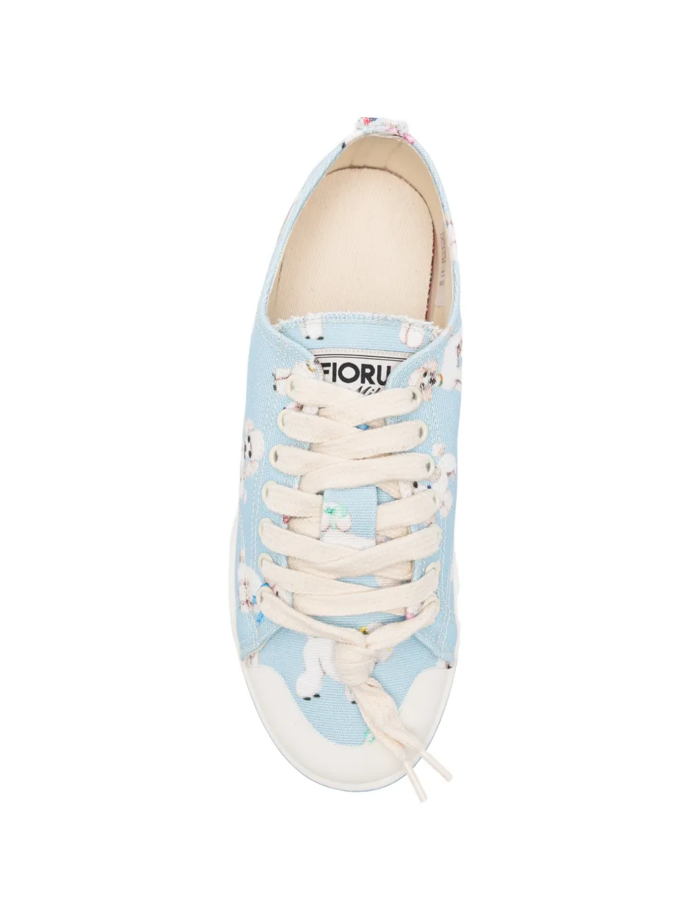 Fiorucci poodle-print cotton sneakers Blauw
