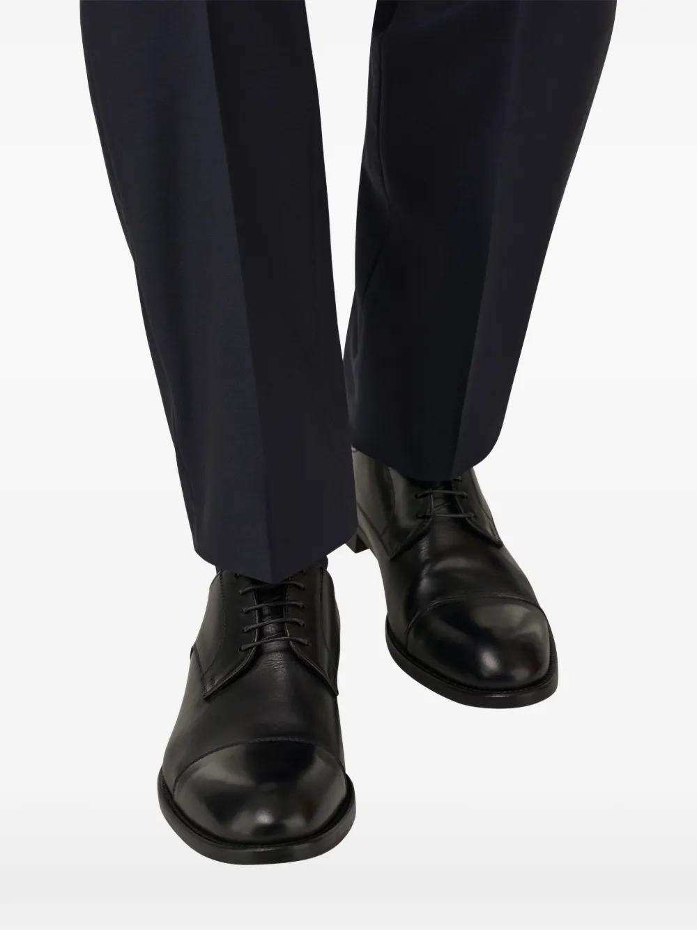 Boggi Milano buffed leather Derby shoes Zwart