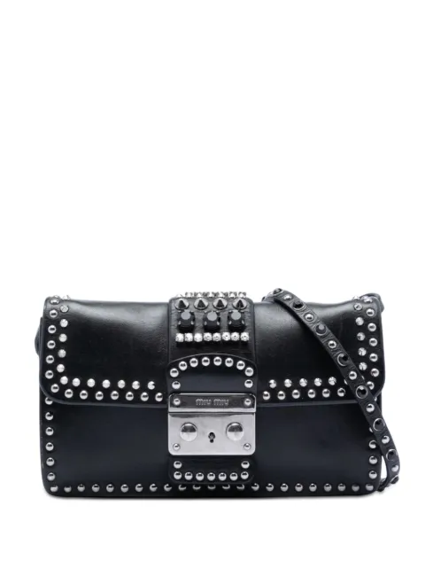 Miu Miu Pre-Owned bolsa crossbody Push Lock de piel con apliques 2010-2026