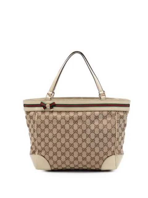 Gucci Pre-Owned Borsa tote Mayfair in tela GG con decorazione Web 2016-2026
