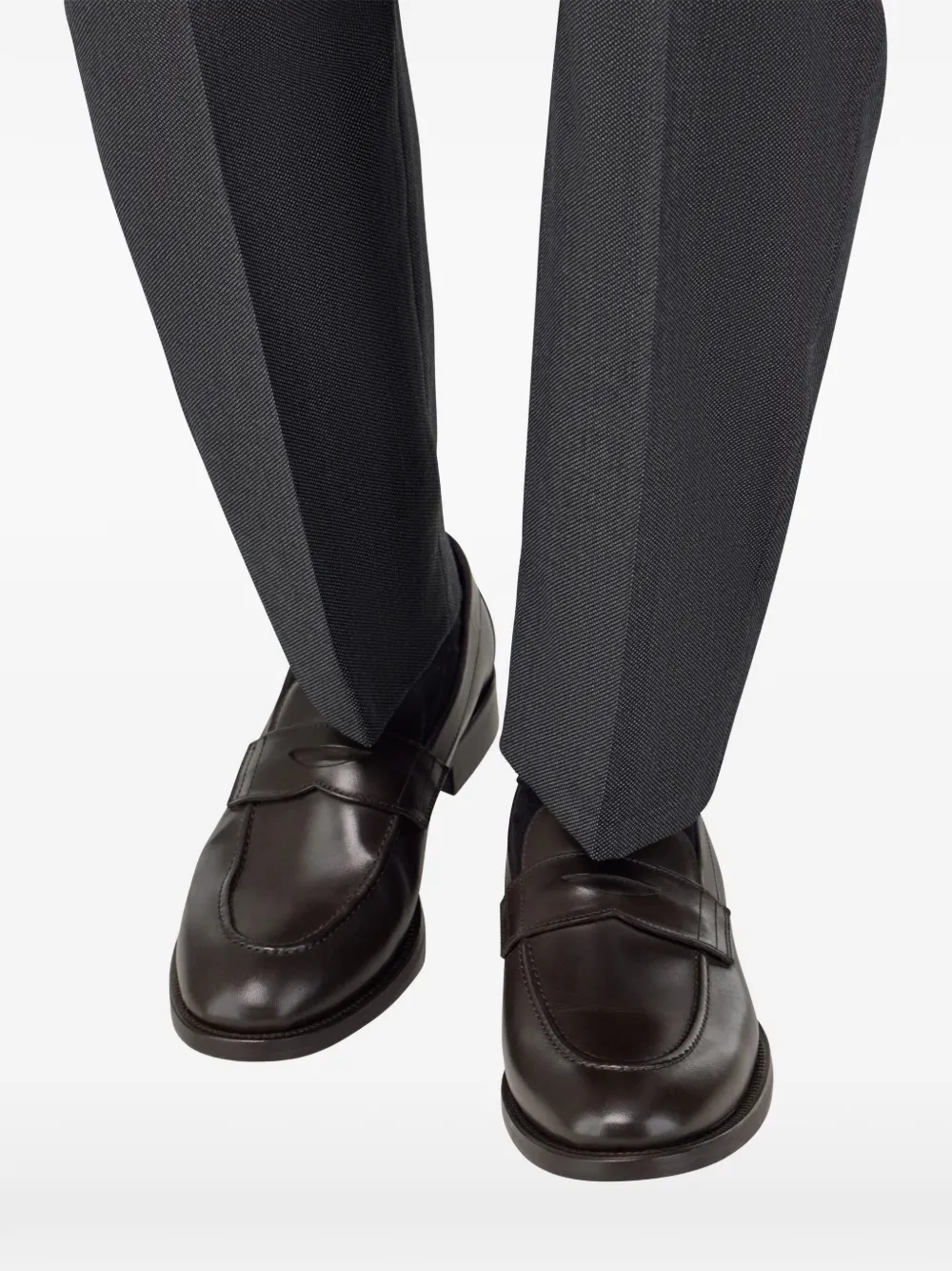 Boggi Milano brushed-leather Blake-construction loafers Bruin