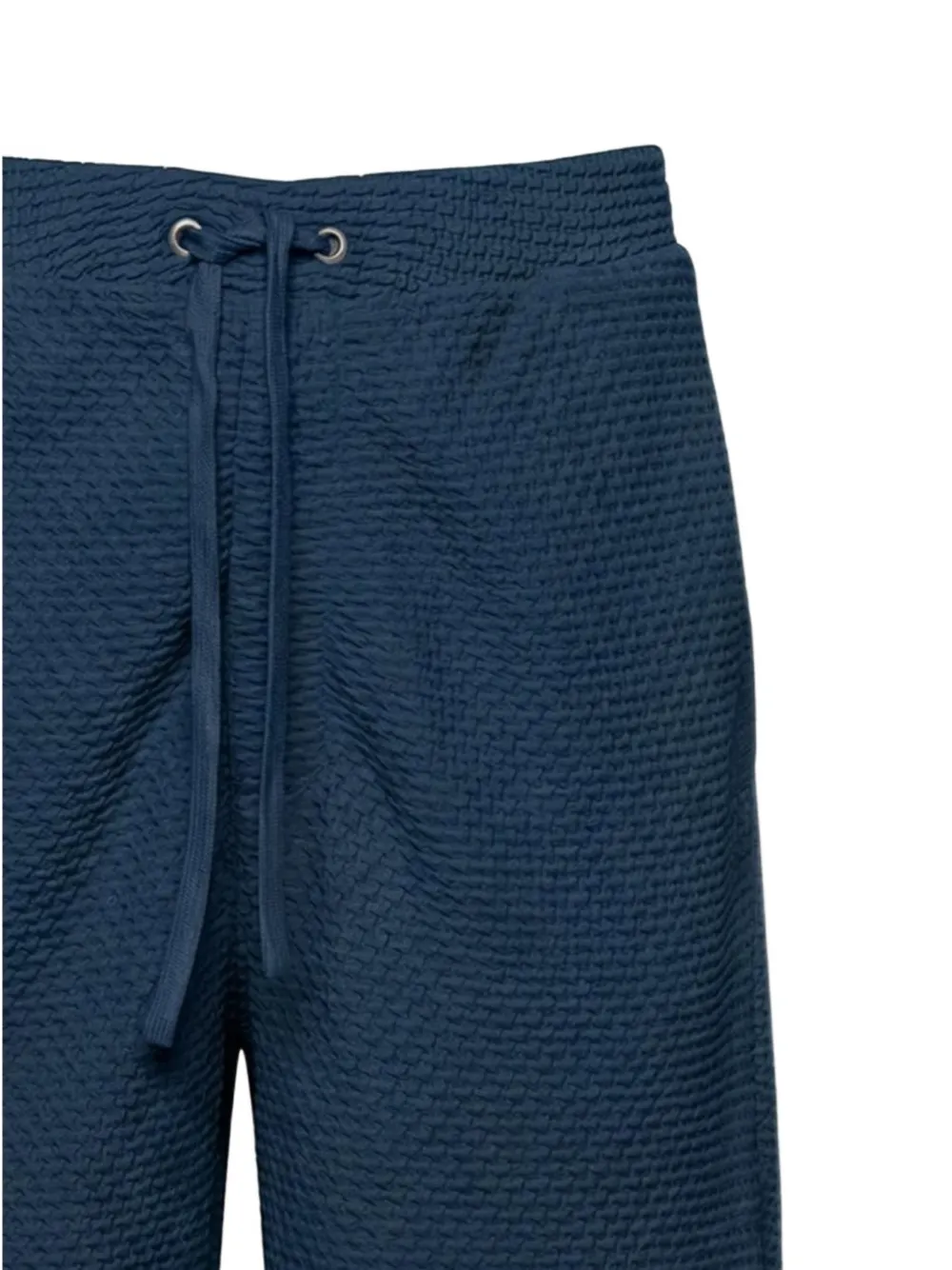 Emporio Armani Shorts met seersucker textuur en trekkoord Blauw