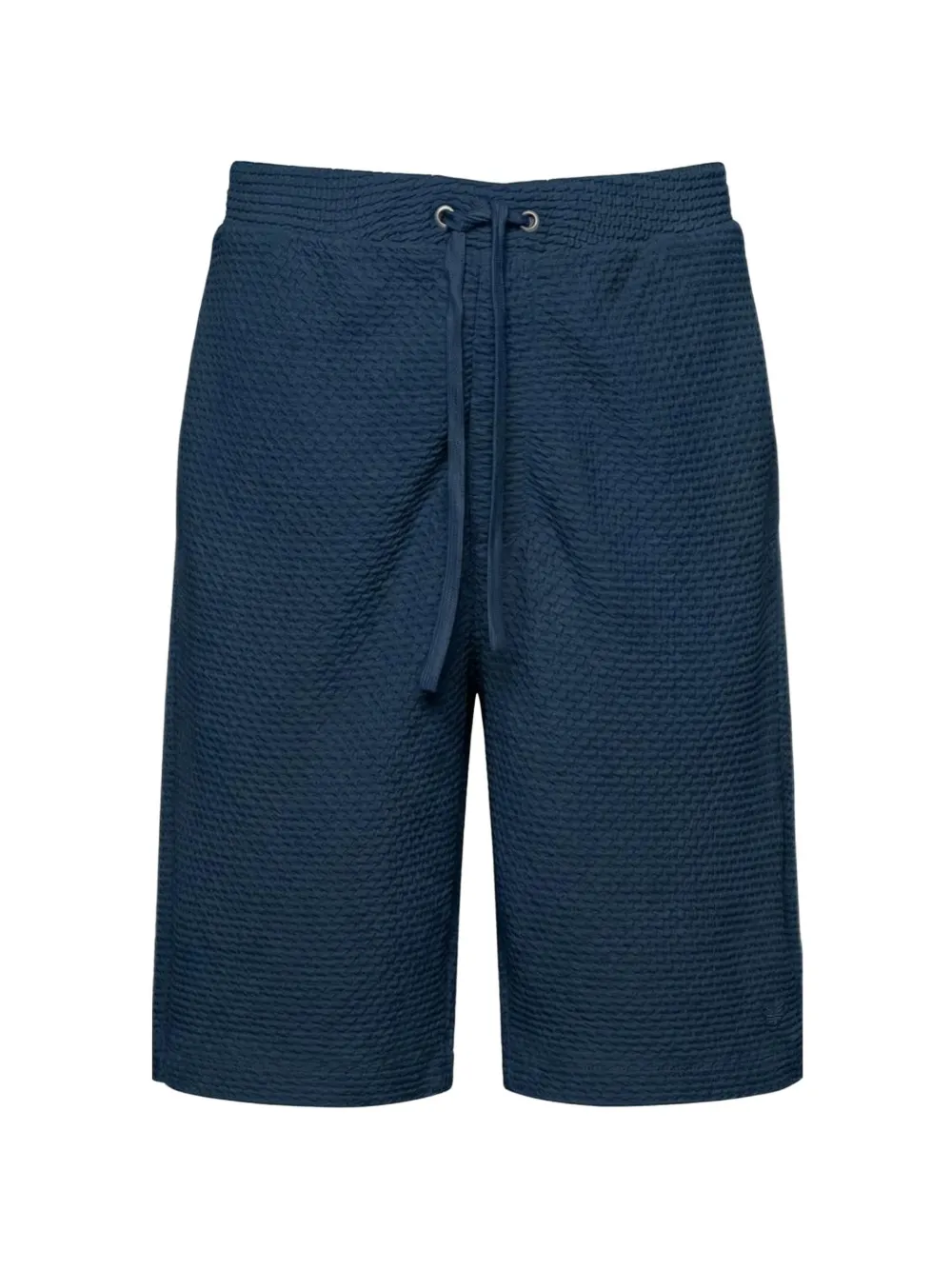 Emporio Armani seersucker-textured drawstring shorts - Blau