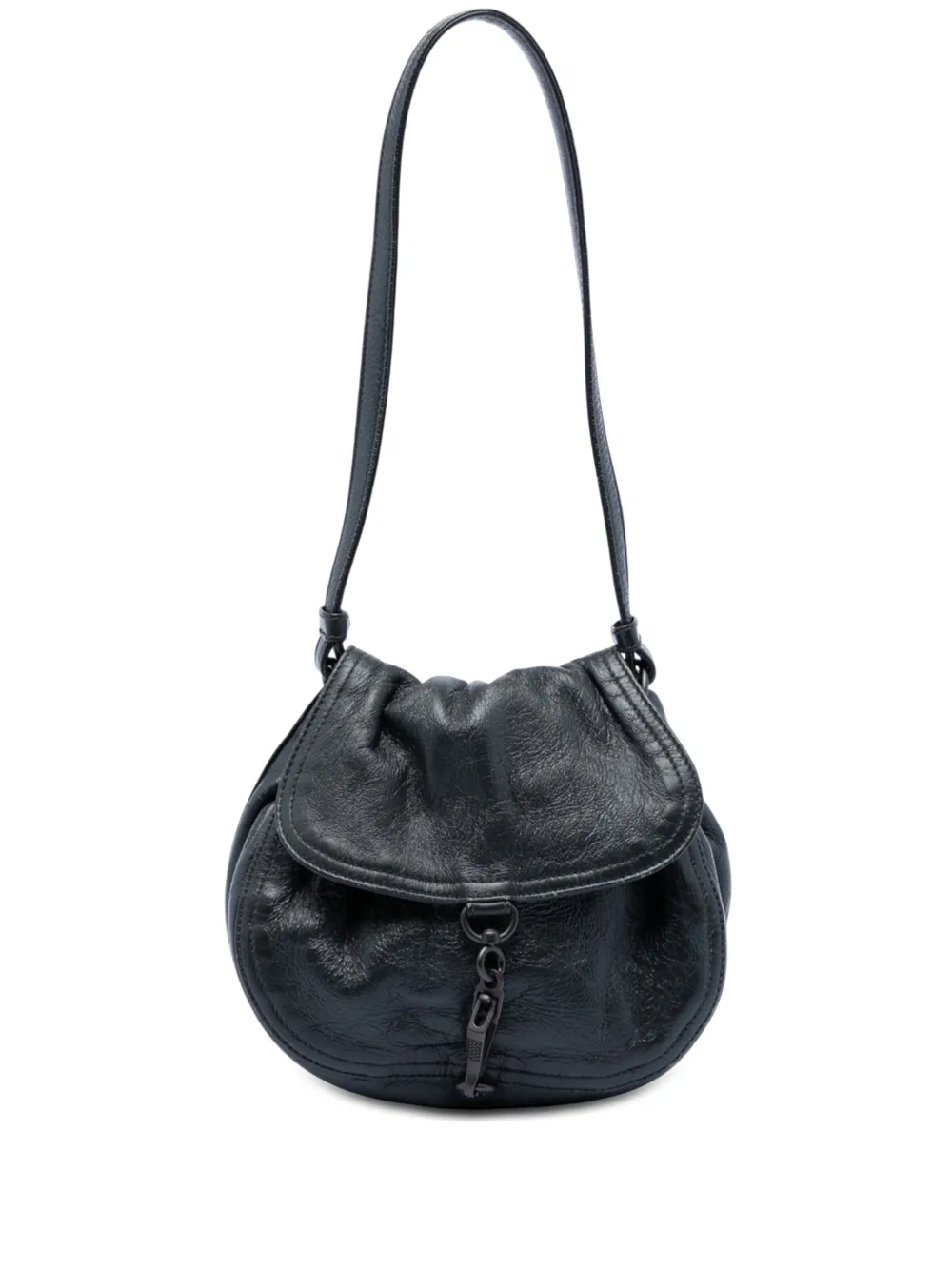 Bottega Veneta Pre-Owned 2012-2026 Intrecciato Trimmed Nappa Flap shoulder bag - Grigio