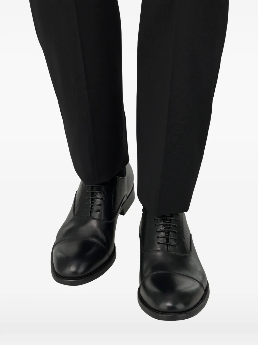 Boggi Milano buffed leather Oxford shoes Zwart