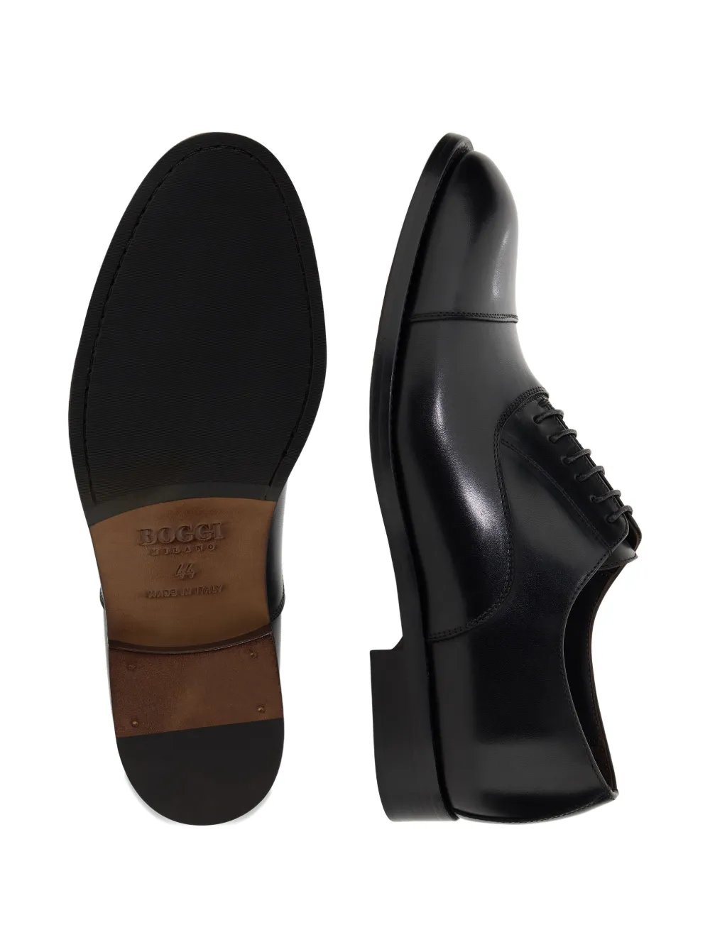 Boggi Milano buffed leather Oxford shoes Zwart