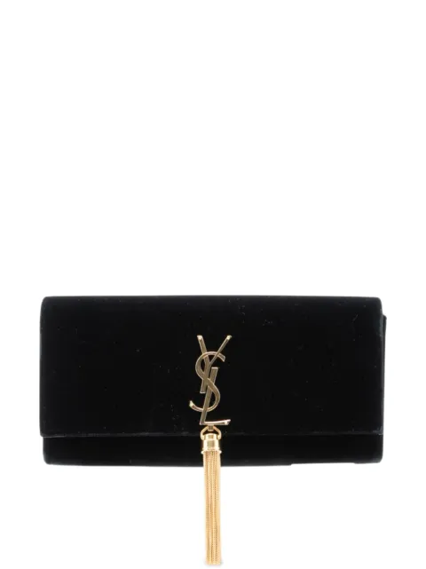 Saint Laurent Pre-Owned 2014 Velvet Classic Monogram Cassandre Tassel clutch bag
