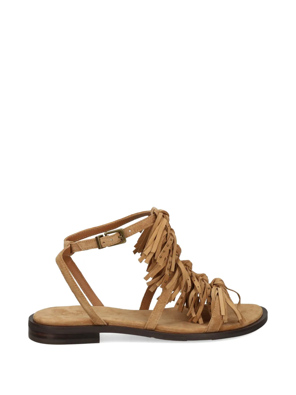 Ash Panic fringed studded sandals Beige