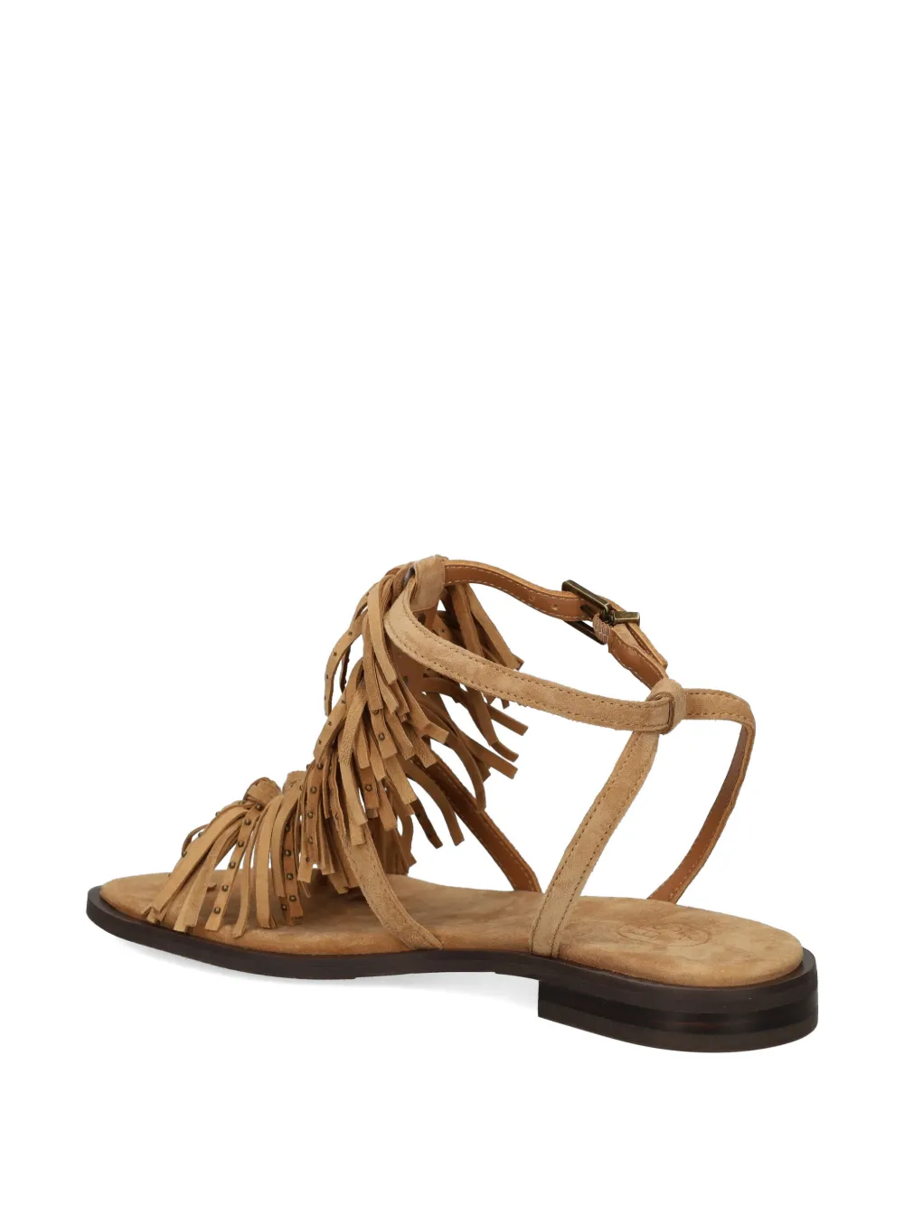 Ash Panic fringed studded sandals Beige