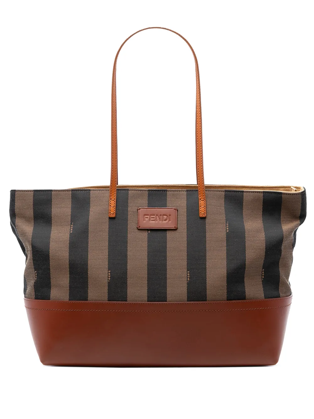 Fendi Pre-Owned 2010-2026 Medium Pequin Canvas Roll tote bag - Marrone