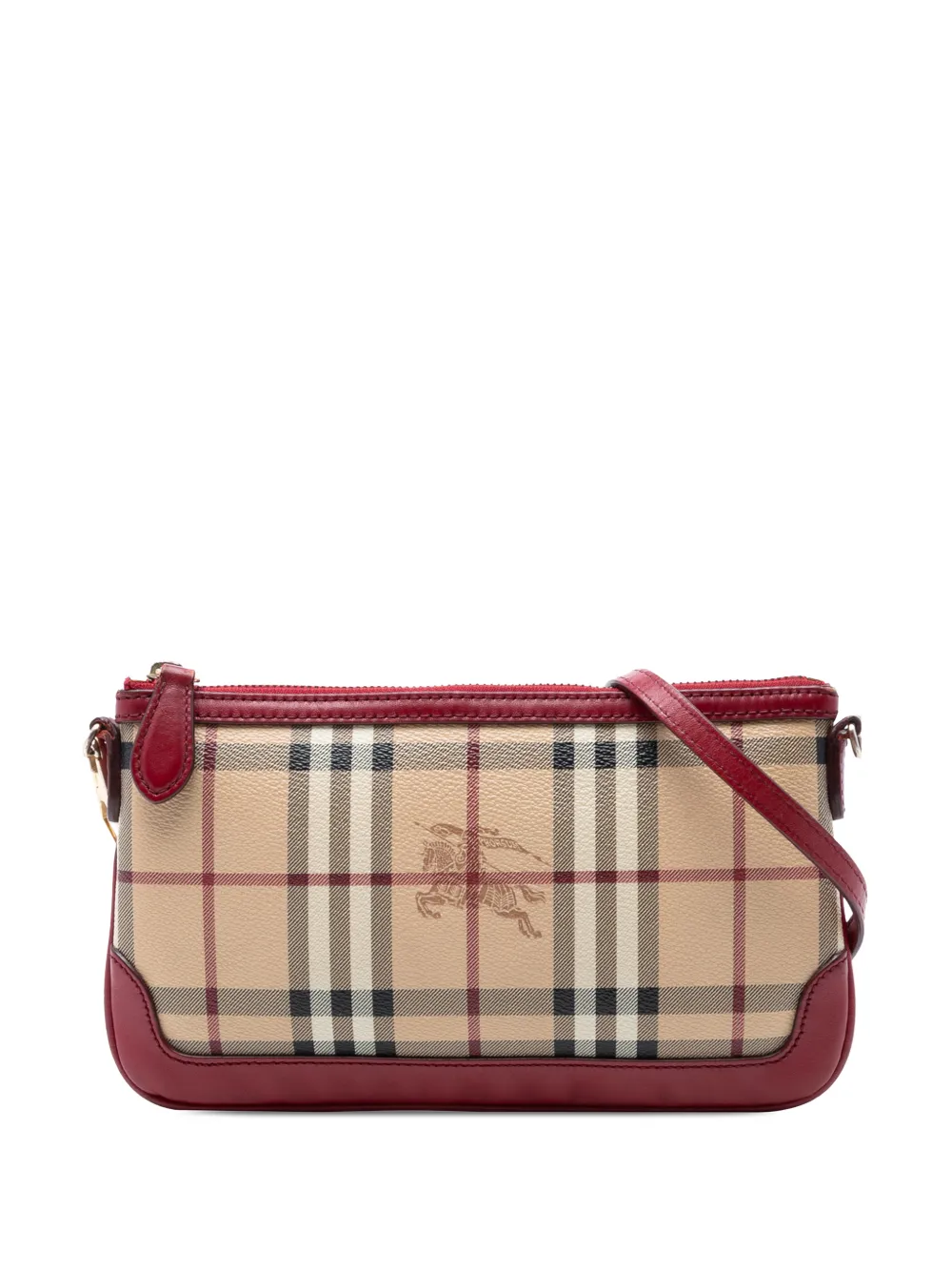 Burberry Pre-Owned 2000-2017 Haymarket Check Coated Canvas Peyton crossbody bag - Rot