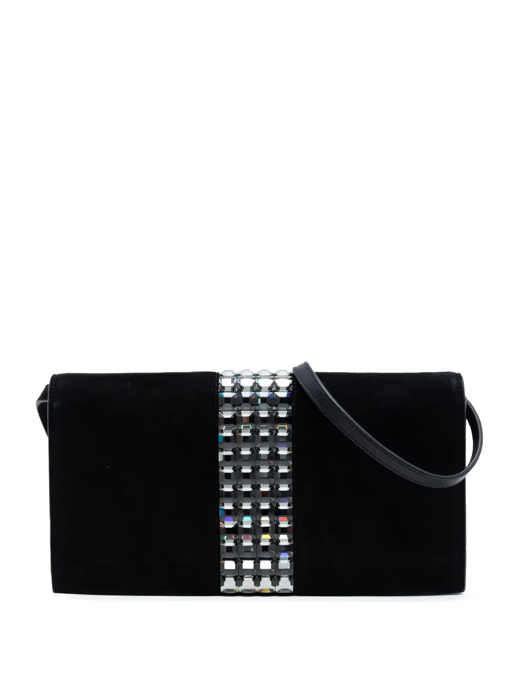 Gucci Pre-Owned 2016-2026 Suede Crystal Embellished shoulder bag - Nero