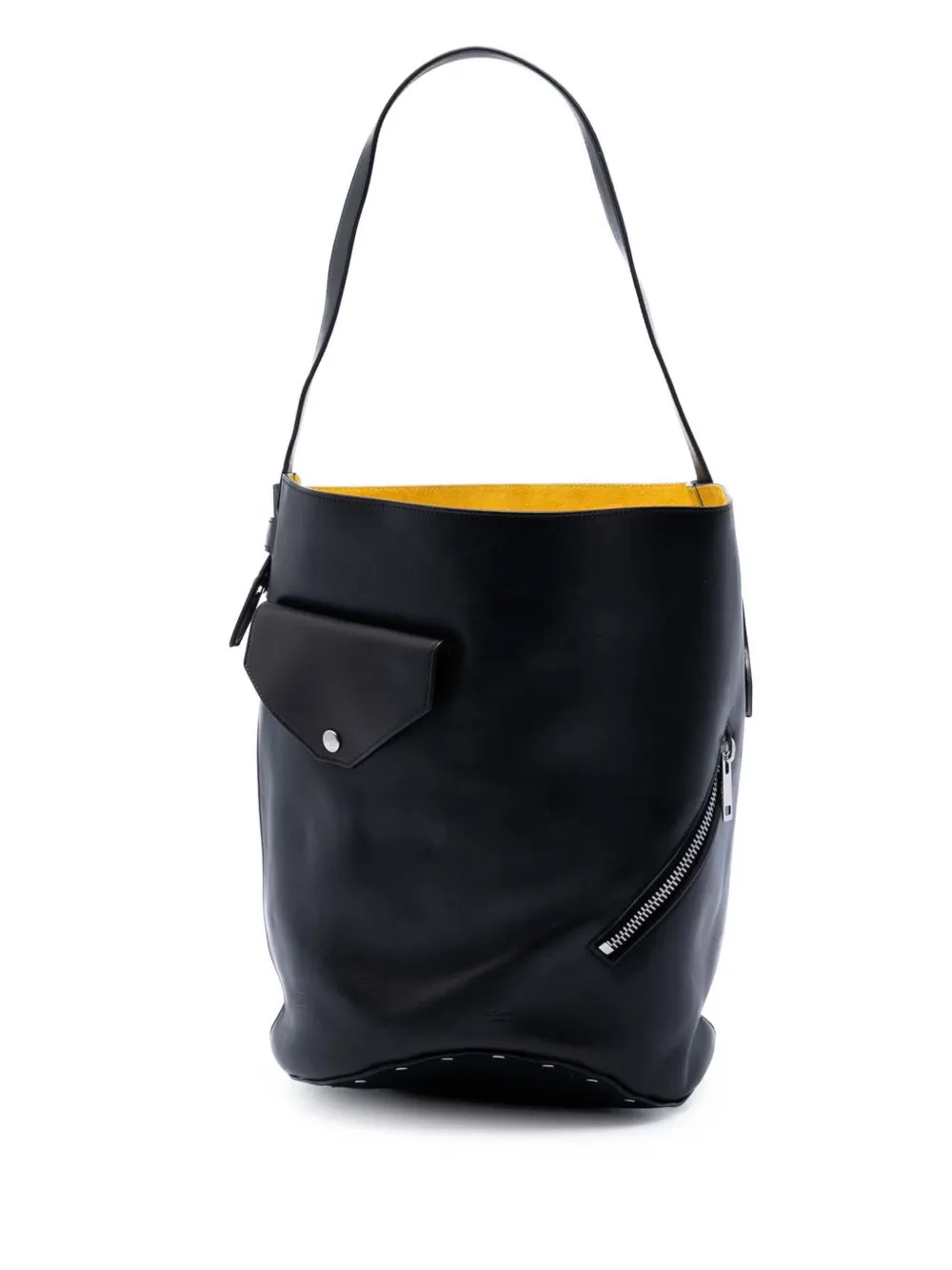 Celine Pre-Owned 2016 Leather Biker bucket bag - Nero