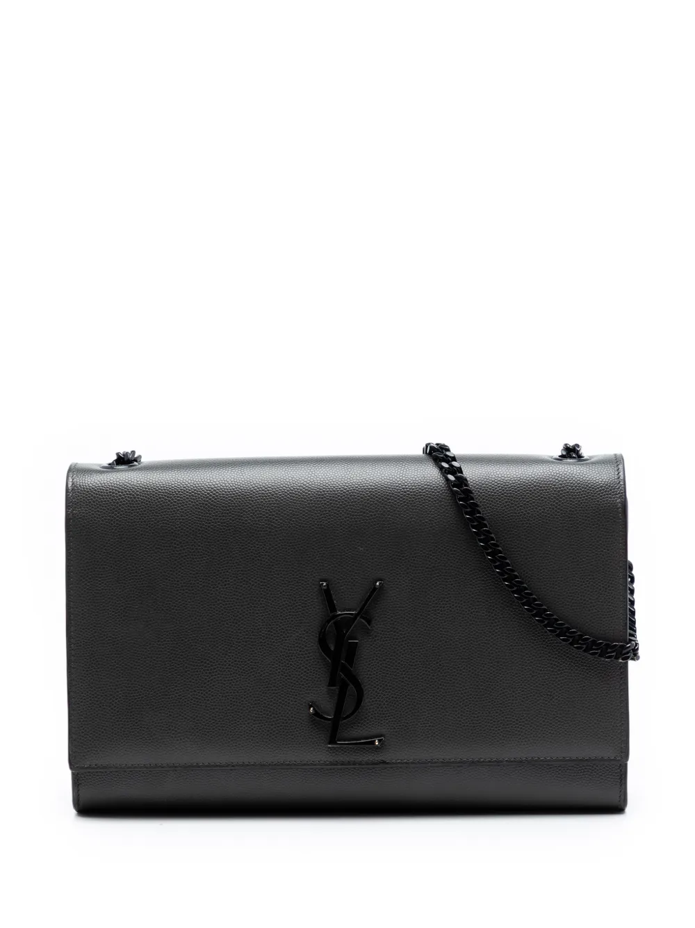 Saint Laurent Pre-Owned 2016 Medium Grain De Poudre Monogram Monochrome Kate crossbody bag - Grigio