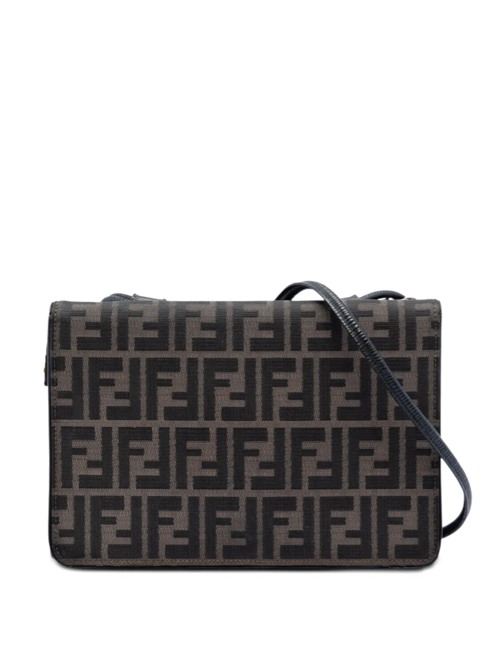 Fendi Pre-Owned 20th Century Zucca Canvas and Leather crossbody bag - Marrone