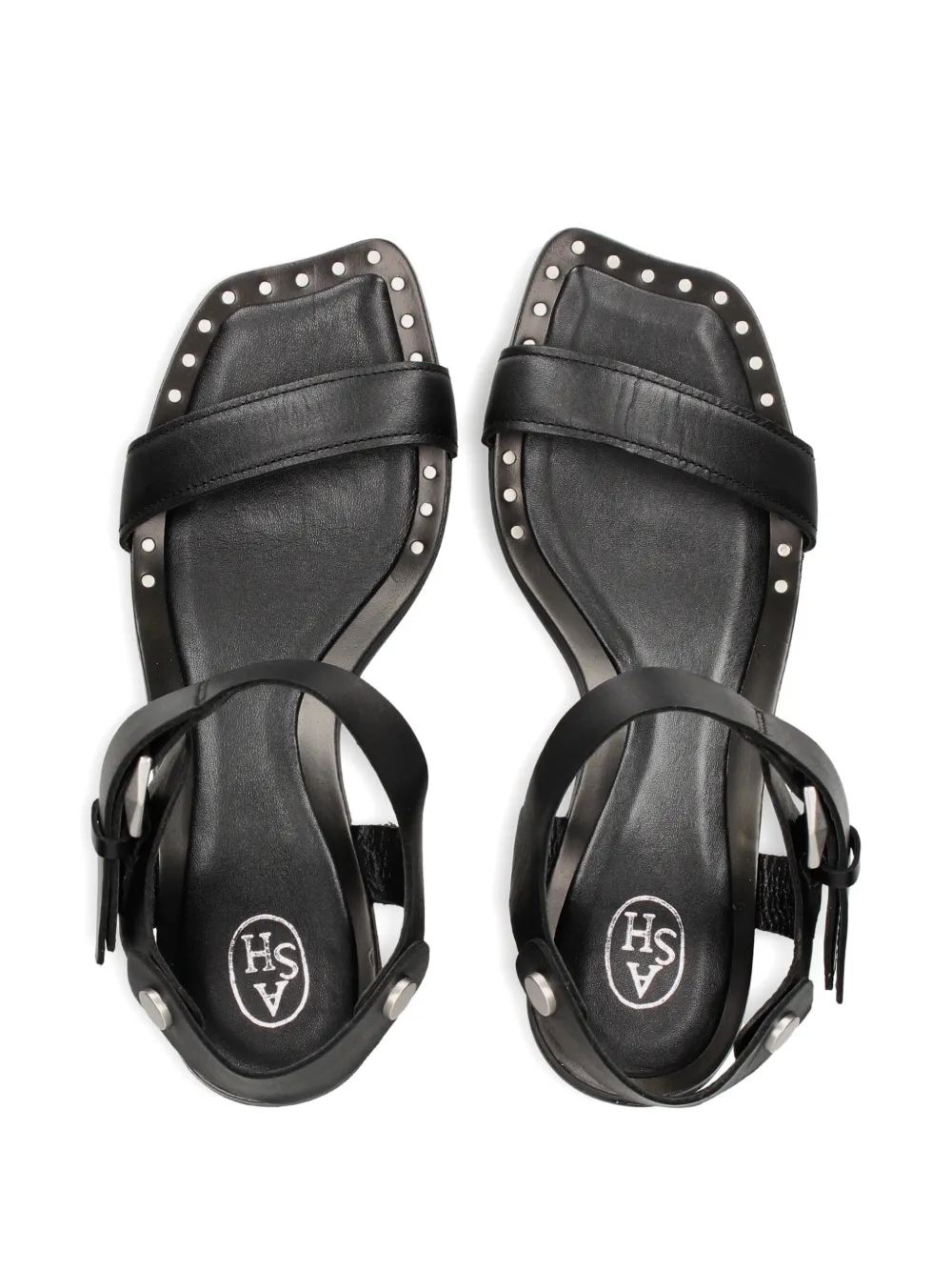 Ash stud-embellished leather sandals Zwart