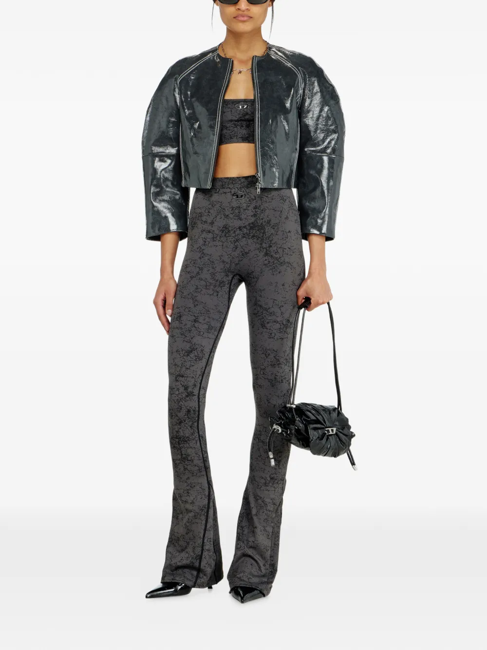 Diesel Naadloze sport-bh met print Grijs