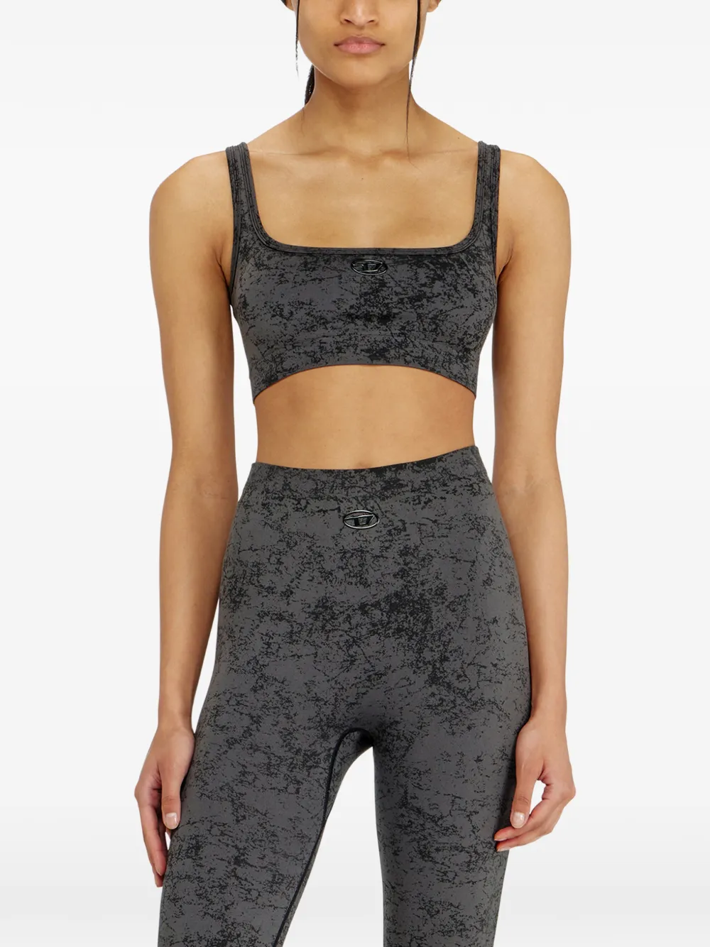 Diesel Naadloze sport-bh met print Grijs