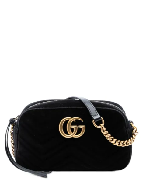 Gucci Pre-Owned 2016-2026 Small GG Marmont Matelasse Velvet crossbody bag