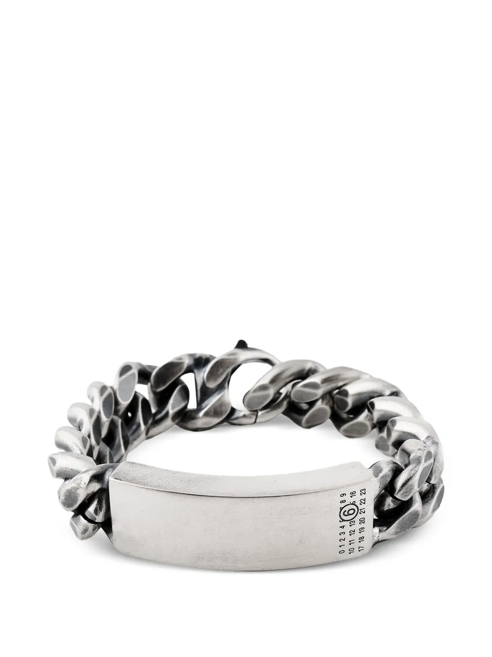 MM6 Maison Margiela Bracciale a catena con placca - Argento