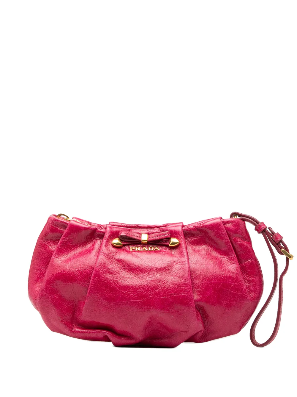 Prada Pre-Owned 2013-2025 Vitello Shine Bow Wristlet clutch bag - Pink